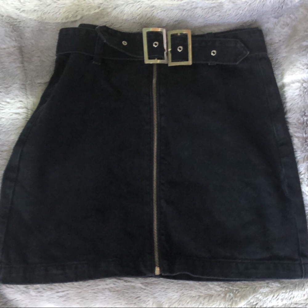 Black jean skirt